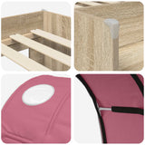Letto Alto per Bambini con Tunnel Rovere Sonoma e Rosa
