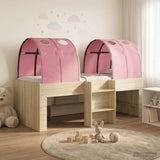 Letto Alto per Bambini con Tunnel Rovere Sonoma e Rosa