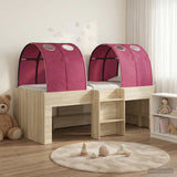Letto Alto per Bambini con Tunnel 3 pz Rovere Sonoma e Rosso