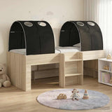 Letto Alto per Bambini con Tunnel 3 pz Rovere Sonoma e Nero
