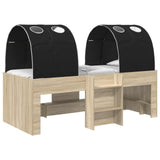Letto Alto per Bambini con Tunnel 3 pz Rovere Sonoma e Nero