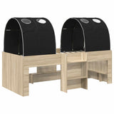 Letto Alto per Bambini con Tunnel 3 pz Rovere Sonoma e Nero