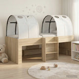 Letto Alto per Bambini con Tunnel 3 pz Rovere Sonoma e bianco