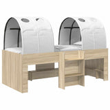 Letto Alto per Bambini con Tunnel 3 pz Rovere Sonoma e bianco
