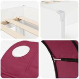Letto con Tunnel 3 pz Bianco e Rosso Legno ingegnerizzato
