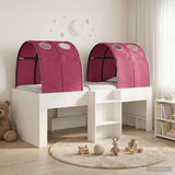 Letto con Tunnel 3 pz Bianco e Rosso Legno ingegnerizzato