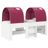 Letto con Tunnel 3 pz Bianco e Rosso Legno ingegnerizzato