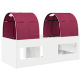 Letto con Tunnel 3 pz Bianco e Rosso Legno ingegnerizzato