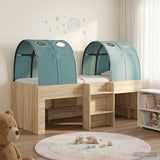 Letto con Tunnel 3 pz Rovere Sonoma e Azzurro