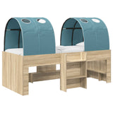Letto con Tunnel 3 pz Rovere Sonoma e Azzurro