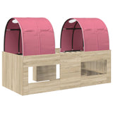 Letto con Tunnel 3 pz Rovere Sonoma e Rosa Legno ingegnerizzato