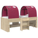 Letto con Tunnel 3 pz Rovere Sonoma e Rosso