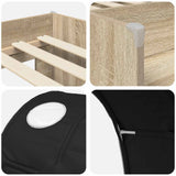 Letto con Tunnel 3 pz Rovere Sonoma e Nero Legno ingegnerizzato