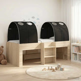 Letto con Tunnel 3 pz Rovere Sonoma e Nero Legno ingegnerizzato