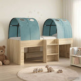Letto con Tunnel 3 pz Rovere Sonoma e Azzurro