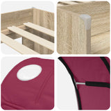 Letto con Tunnel 3 pz Rovere Sonoma e Rosso