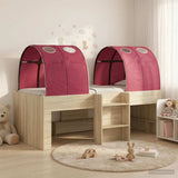 Letto con Tunnel 3 pz Rovere Sonoma e Rosso