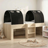 Letto con Tunnel 3 pz Rovere Sonoma e Nero Legno ingegnerizzato