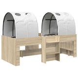 Letto con Tunnel 3 pz Rovere Sonoma e Bianco