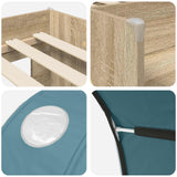 Letto con Tunnel 3 pz Sonoma e Azzurro Chiaro