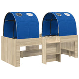 Letto con Tunnel 3 pz Sonoma e Blu Legno ingegnerizzato