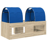 Letto con Tunnel 3 pz Sonoma e Blu Legno ingegnerizzato