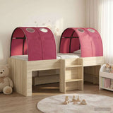 Letto con Tunnel 3 pz Sonoma e Rosso Legno ingegnerizzato