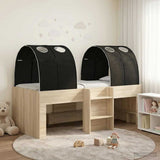 Letto con Tunnel 3 pz Sonoma e Nero Legno ingegnerizzato