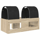 Letto con Tunnel 3 pz Sonoma e Nero Legno ingegnerizzato