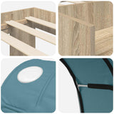 Letto con Tunnel con lo scaffale 3 pz Sonoma e Azzurro Chiaro