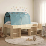 Letto con Tunnel con lo scaffale 3 pz Sonoma e Azzurro Chiaro