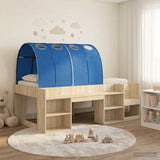Letto con Tunnel 3 pz Sonoma e Blu Legno ingegnerizzato