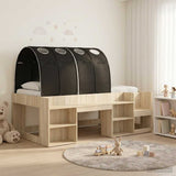 Letto con Tunnel 3 pz Sonoma e Nero Legno ingegnerizzato