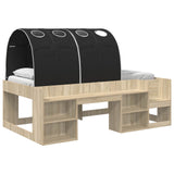 Letto con Tunnel 3 pz Sonoma e Nero Legno ingegnerizzato