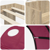 Letto alto per bambini con storage 3 pz Rovere Sonoma e Rosso