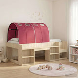 Letto alto per bambini con storage 3 pz Rovere Sonoma e Rosso