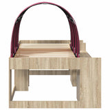 Letto alto per bambini con storage 3 pz Rovere Sonoma e Rosso