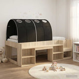 Letto alto per bambini con storage 3 pz Rovere Sonoma e Nero