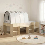 Letto alto per bambini con storage 3 pz Rovere Sonoma e bianco