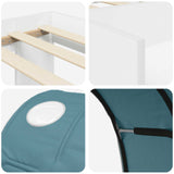 Letto con Tunnel 3 pz Bianco e azzurro Legno ingegnerizzato