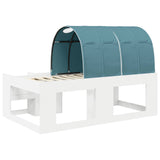 Letto con Tunnel 3 pz Bianco e azzurro Legno ingegnerizzato