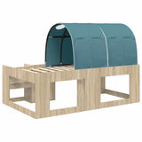Letto con Tunnel con lo scaffale 3 pz Rovere Sonoma e Azzurro
