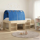 Letto con Tunnel 3 pz Rovere Sonoma e Blu Legno ingegnerizzato