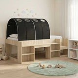 Letto con Tunnel 3 pz Rovere Sonoma e Nero Legno ingegnerizzato