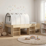 Letto con Tunnel con lo scaffale 3 pz Rovere Sonoma e Bianco