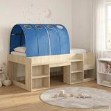 Letto con Tunnel 3 pz Rovere Sonoma e Blu Legno truciolato