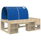 Letto con Tunnel 3 pz Rovere Sonoma e Blu Legno truciolato