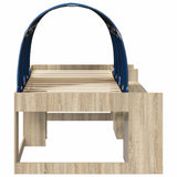 Letto con Tunnel 3 pz Rovere Sonoma e Blu Legno truciolato