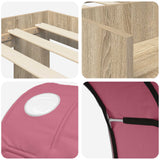 Letto con Tunnel 3 pz Rovere Sonoma e Rosa Legno truciolato