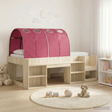 Letto con Tunnel 3 pz Rovere Sonoma e Rosso Legno truciolato